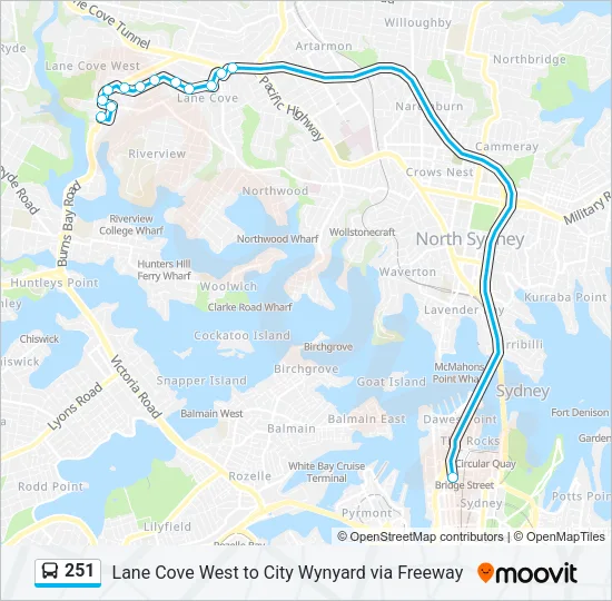 251 Bus Line Map