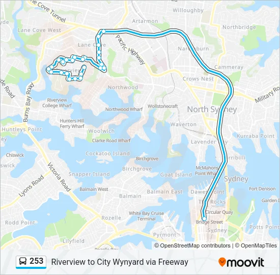 253 Bus Line Map
