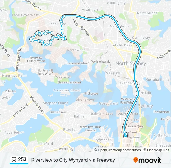 253 Bus Line Map