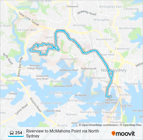 254 Bus Line Map