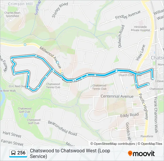 256 Bus Line Map