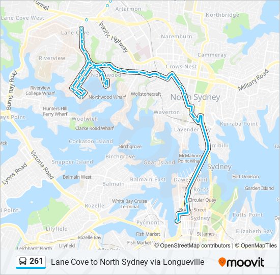 261 bus Line Map