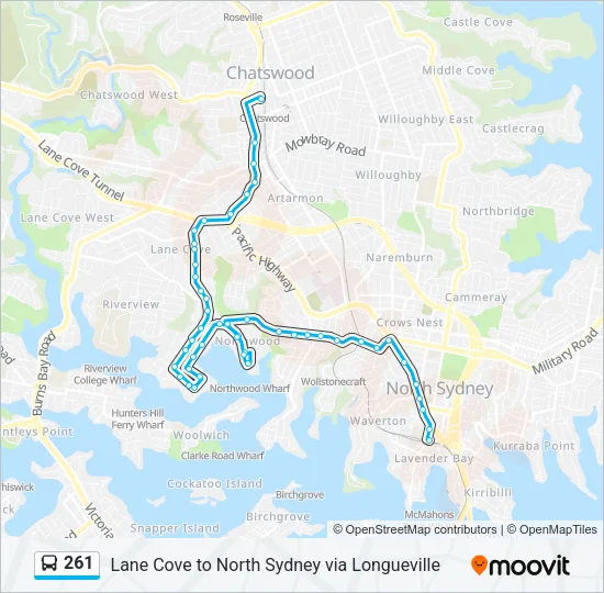 261 Bus Line Map