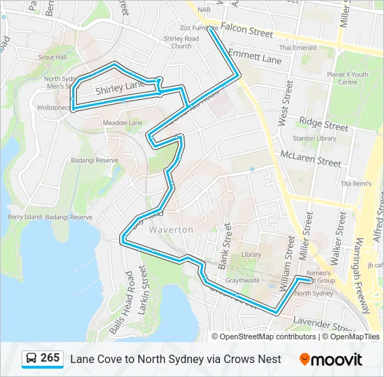 265 Bus Line Map