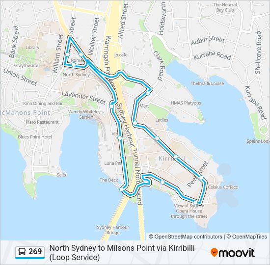 269 Route: Schedules, Stops & Maps - North Sydney via Milsons Point ...