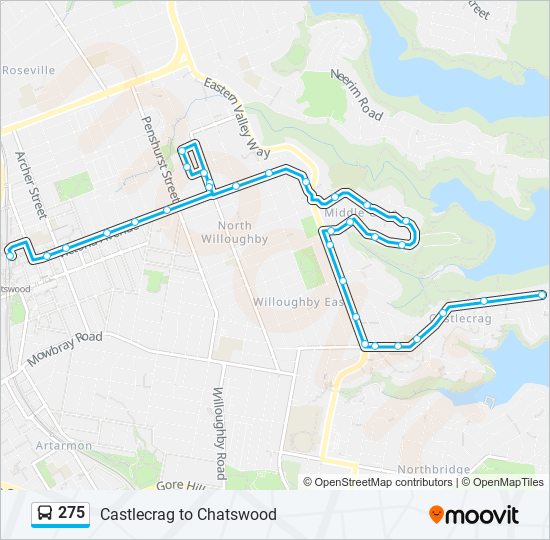 275 bus Line Map