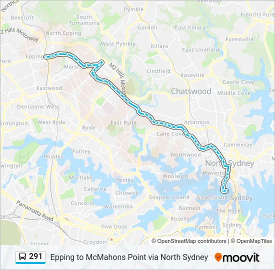 291 Bus Line Map