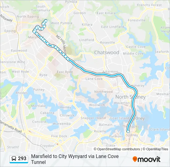 293 Bus Line Map