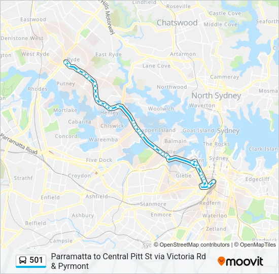 501 Bus Line Map