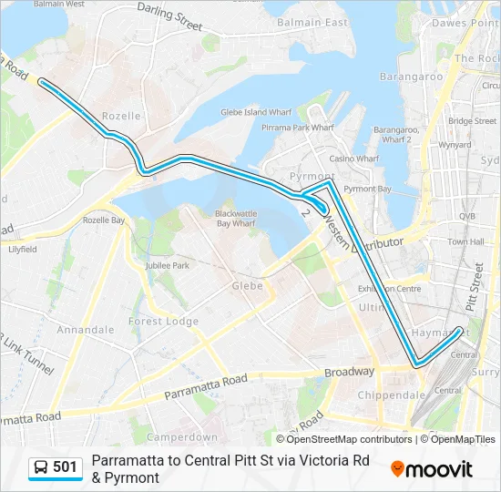 501 Bus Line Map