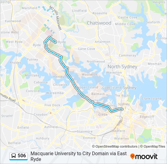 506 bus Line Map