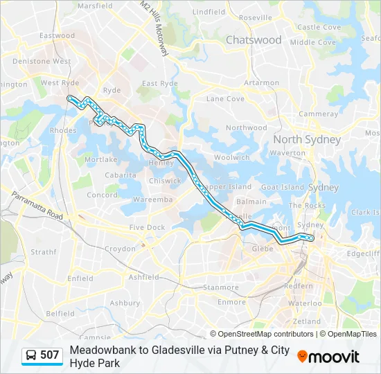 507 Bus Line Map