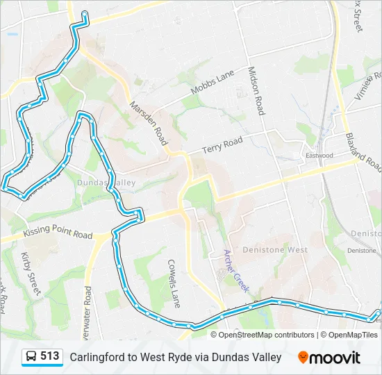 513 Bus Line Map