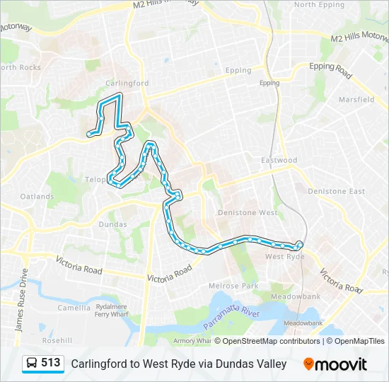 513 Bus Line Map