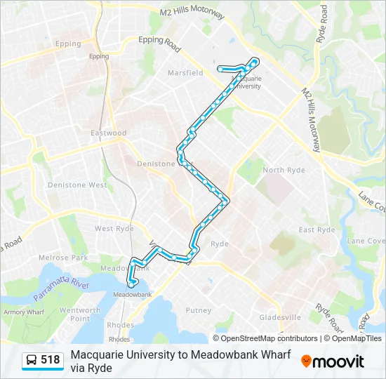 518 Bus Line Map