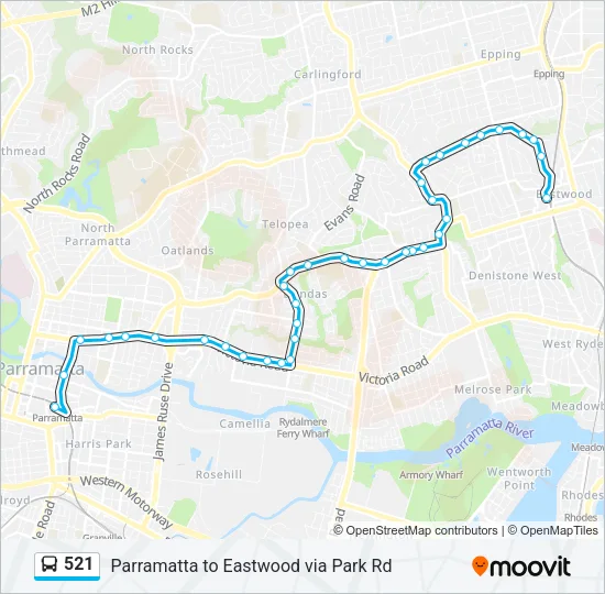 521 Bus Line Map