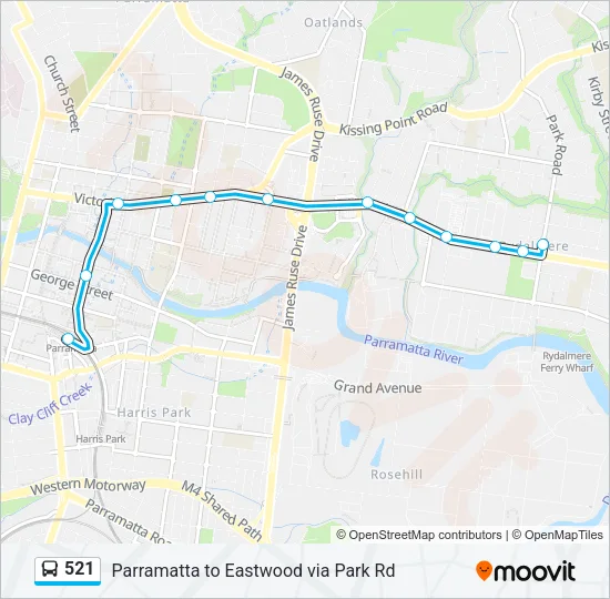 521 Bus Line Map