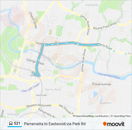 521 Bus Line Map