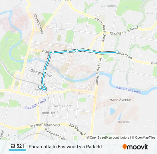 521 Bus Line Map