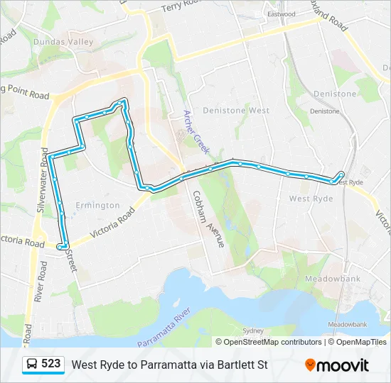 523 Bus Line Map