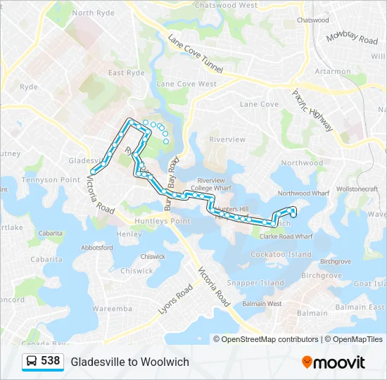 538 Bus Line Map