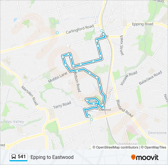 541 bus Line Map