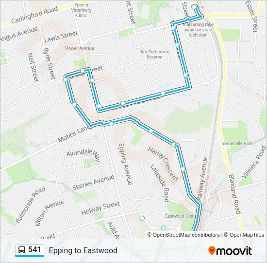 541 Bus Line Map