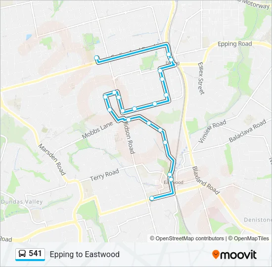 541 Bus Line Map