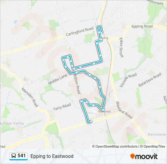 541 Bus Line Map