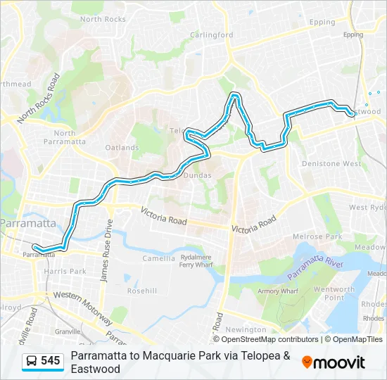 545 Bus Line Map