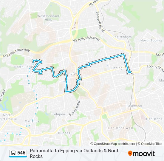 Mapa de 546 de autobús