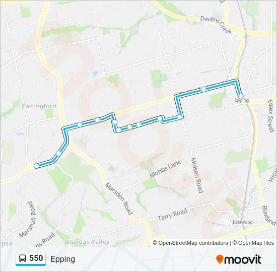550 Bus Line Map
