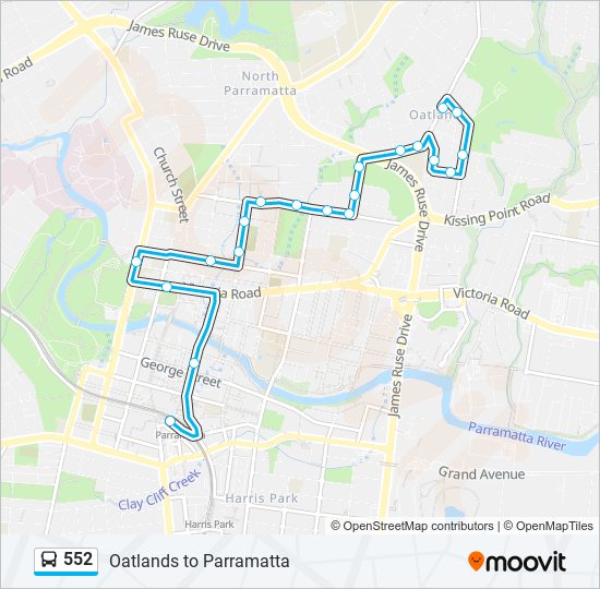 Mapa de 552 de autobús