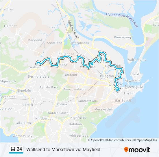 24 bus Line Map