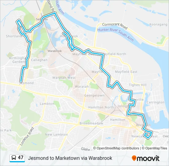 47 Bus Line Map