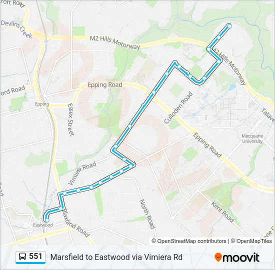551 Bus Line Map