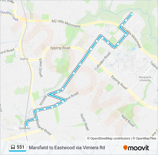 551 Bus Line Map