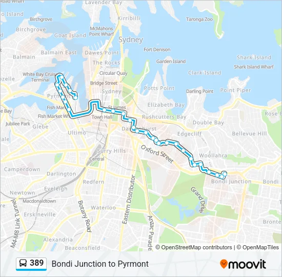 389 Bus Line Map