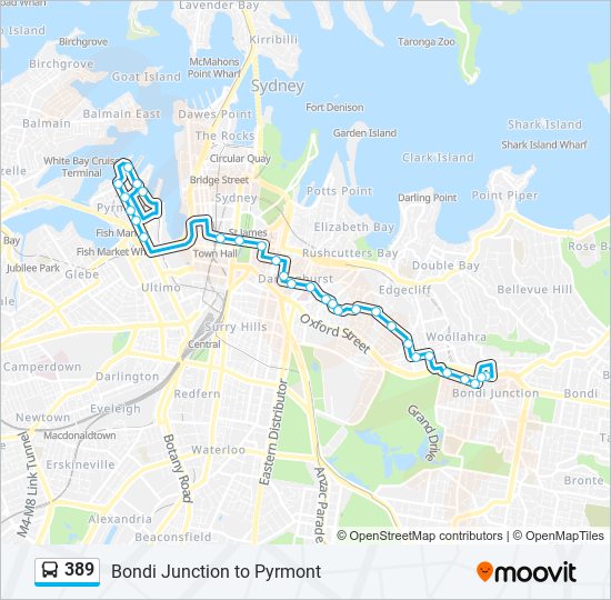 Mapa de 389 de autobús