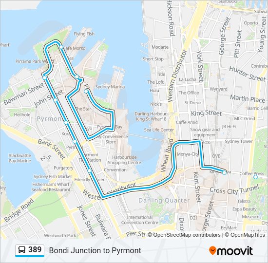 389 bus Line Map