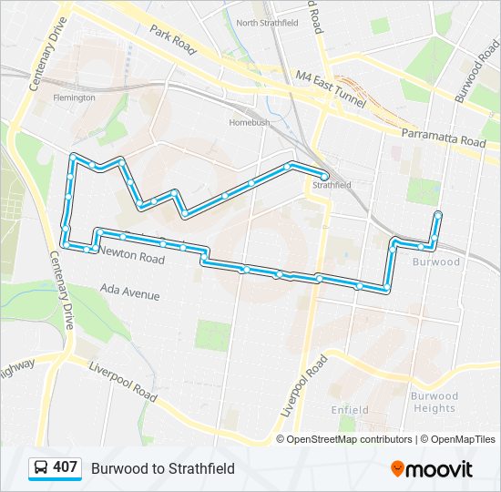 Mapa de 407 de autobús