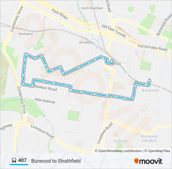 407 bus Line Map