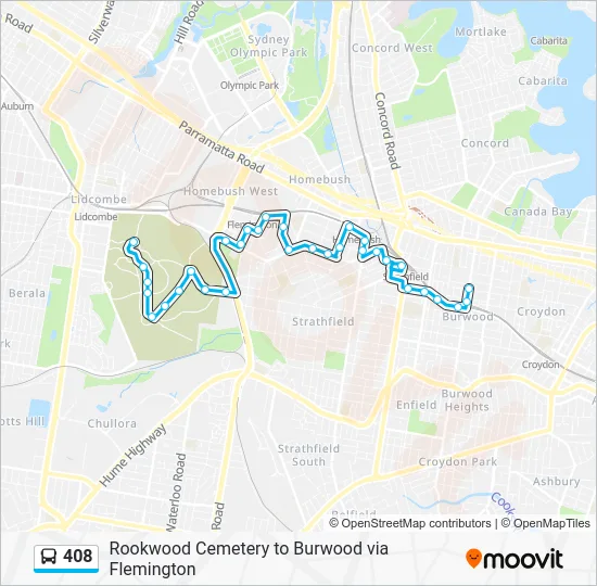 408 Route: Schedules, Stops & Maps - Rookwood Cem. (Updated)