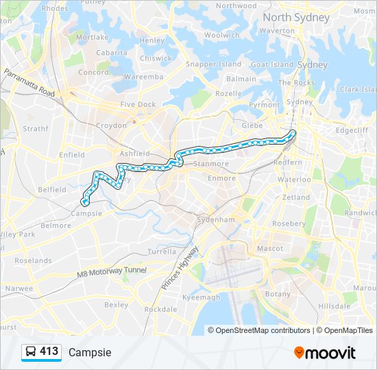 413 bus Line Map