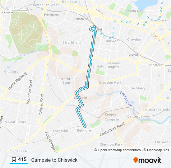 415 bus Line Map