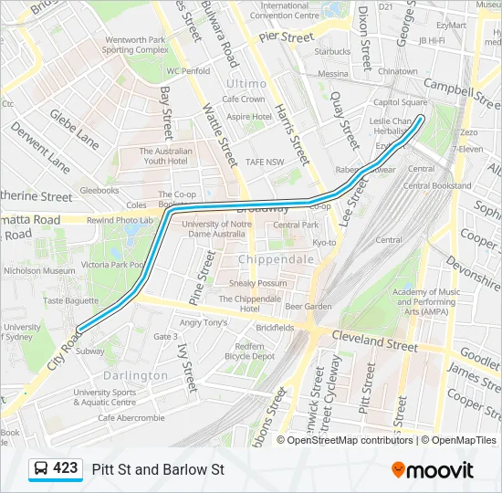 423 Bus Line Map