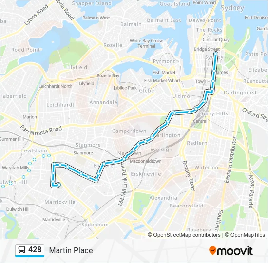 428 Route: Schedules, Stops & Maps - Martin Place (Updated)