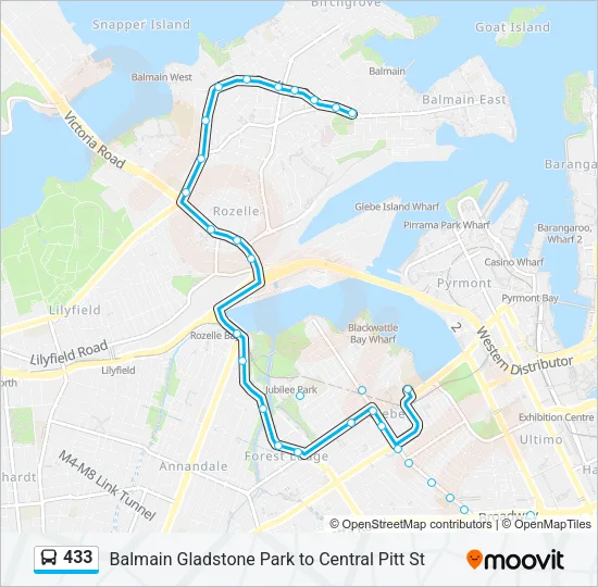 433 Bus Line Map