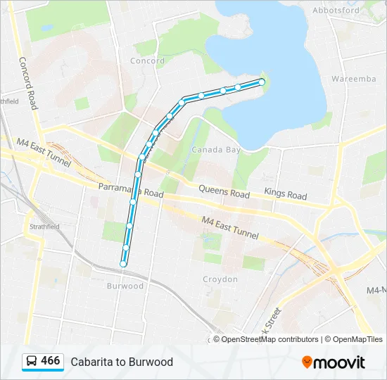 466 Bus Line Map