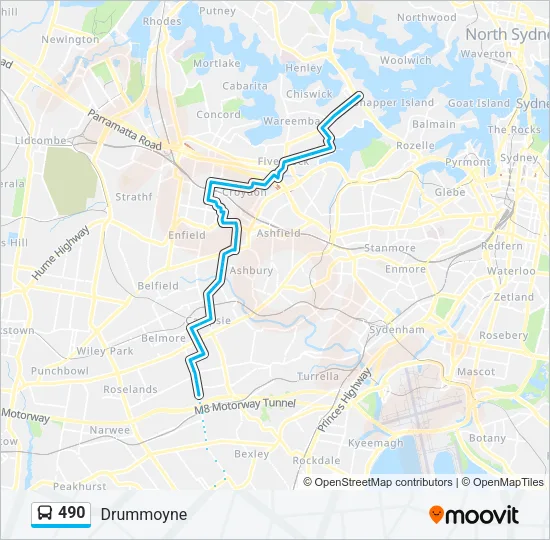 490 Bus Line Map